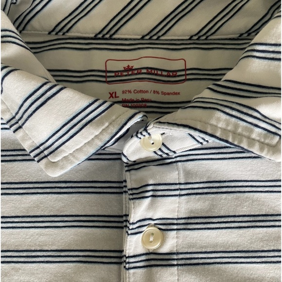 Peter Millar Striped Polo Shirt Men’s XL - Picture 3 of 4